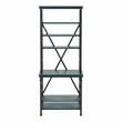 Furniture of America Garna Industrial Metal 6-Shelf Bookcase in Antique Blue