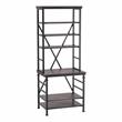 Furniture of America Garna Industrial Metal 6-Shelf Bookcase in Antique Gray