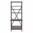 Furniture of America Garna Industrial Metal 6-Shelf Bookcase in Antique Gray