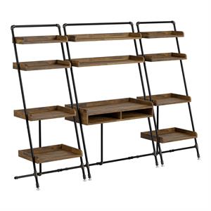 furniture of america karin wood 3-piece desk and bookcase set