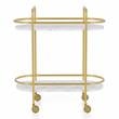Furniture of America Delli Modern Metal 2-Shelf Serving Cart in Gold and White