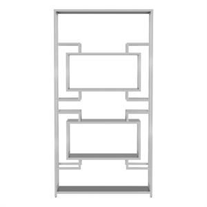 furniture of america abair contemporary metal 5-shelf bookcase