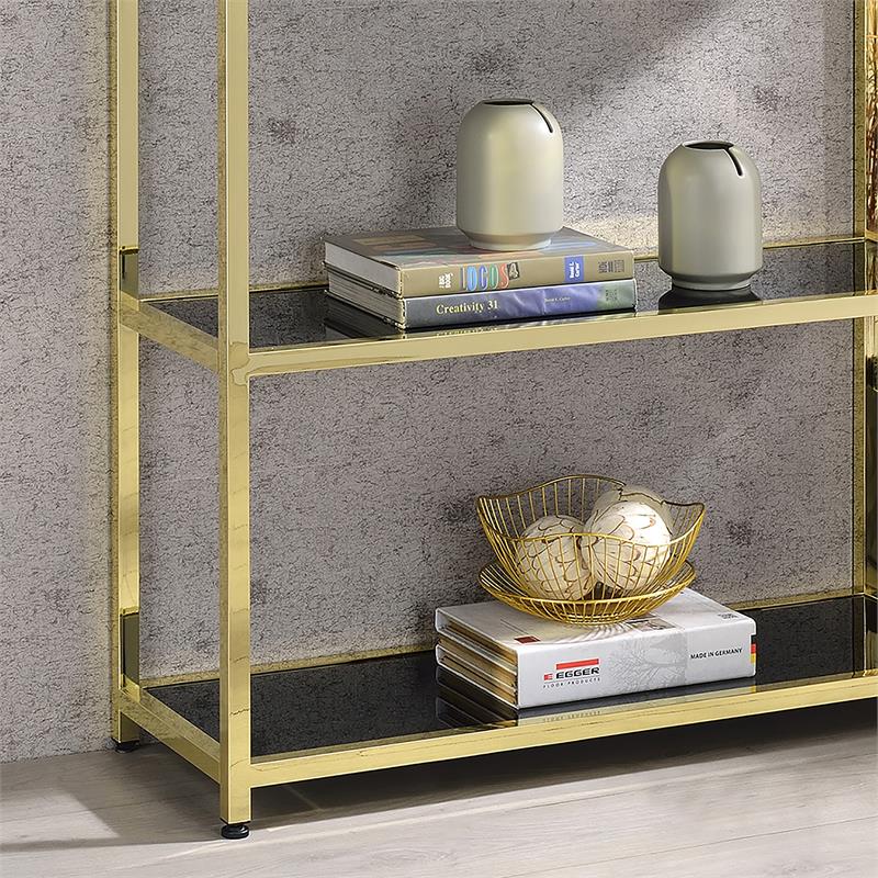 Furniture of America Abair Contemporary Metal 7-Shelf Bookcase in Brass ...
