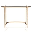 Furniture of America Lythy Contemporary Glass Top Desk in Gold