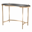 Furniture of America Lythy Contemporary Glass Top Desk in Gold