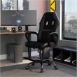 Furniture of America Castro Modern Faux Leather Swivel Gaming Chair in Black