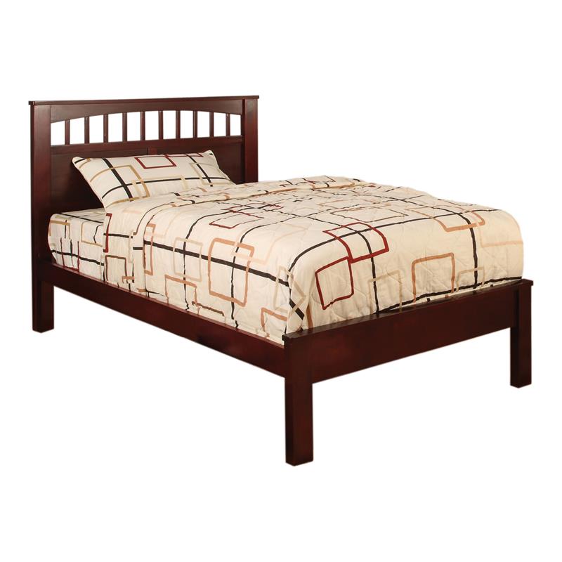 Furniture of America Victa Transitional Wood Platform Twin Bed in Cherry