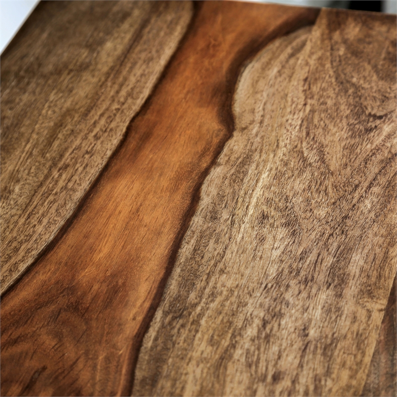 Furniture of America Druze Metal Square Barstool in Golden Brown and Black