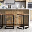 Furniture of America Druze Metal Square Barstool in Golden Brown and Black