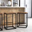 Furniture of America Druze Metal Square Barstool in Golden Brown and Black