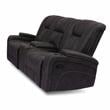 Furniture of America Axle Faux Leather Reclining Loveseat in Dark Gray