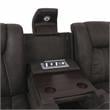 Furniture of America Axle Faux Leather Reclining Loveseat in Dark Gray