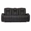 Furniture of America Axle Faux Leather 2-Piece Sofa Set in Dark Gray