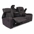 Furniture of America Axle Faux Leather 2-Piece Sofa Set in Dark Gray