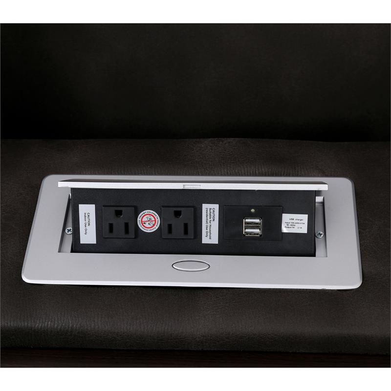 Furniture of America Axle Faux Leather 2-Piece Sofa Set in Dark Gray