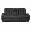 Furniture of America Axle Faux Leather 3-Piece Sofa Set in Dark Gray