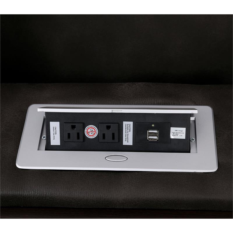 Furniture of America Axle Faux Leather 3-Piece Sofa Set in Dark Gray