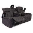 Furniture of America Axle Faux Leather 3-Piece Sofa Set in Dark Gray