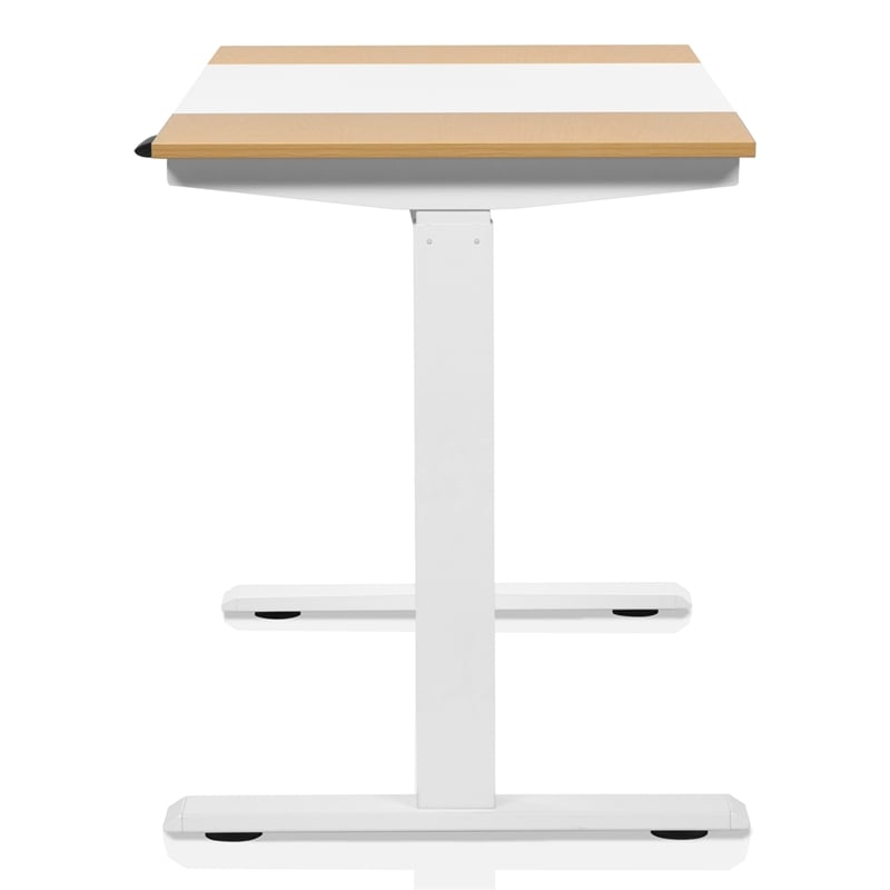 Furniture of America Quade Wood and Metal Height Adjustable Desk in White