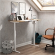 Furniture of America Quade Wood and Metal Height Adjustable Desk in White