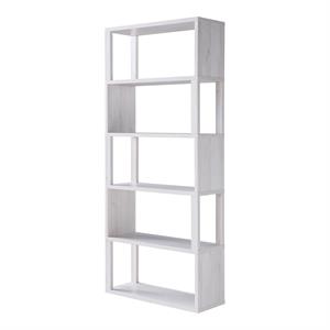 Furniture of America Deini Transitional Wood 5-Shelf Bookcase in White Oak