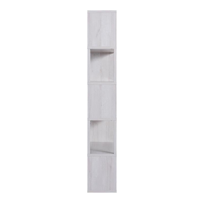 Furniture of America Deini Transitional Wood 5-Shelf Bookcase in White Oak