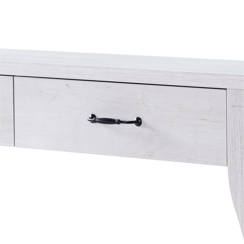 Furniture of America Domi Transitional Wood 2-Drawer Console Table in White Oak