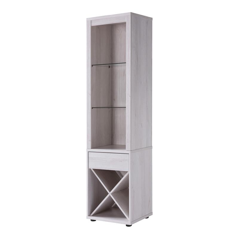 Furniture of America Mette Transitional Wood Multi-Storage Curio in White Oak