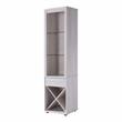 Furniture of America Mette Transitional Wood Multi-Storage Curio in White Oak