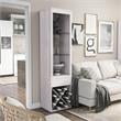 Furniture of America Mette Transitional Wood Multi-Storage Curio in White Oak