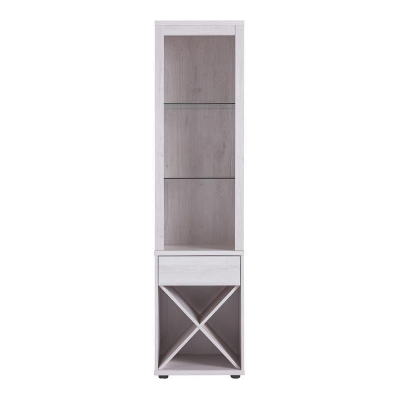 Furniture of America Mette Transitional Wood Multi-Storage Curio in White Oak