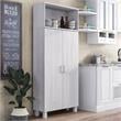 Furniture of America Astro Contemporary Wood 5-Shelf Pantry in White Oak