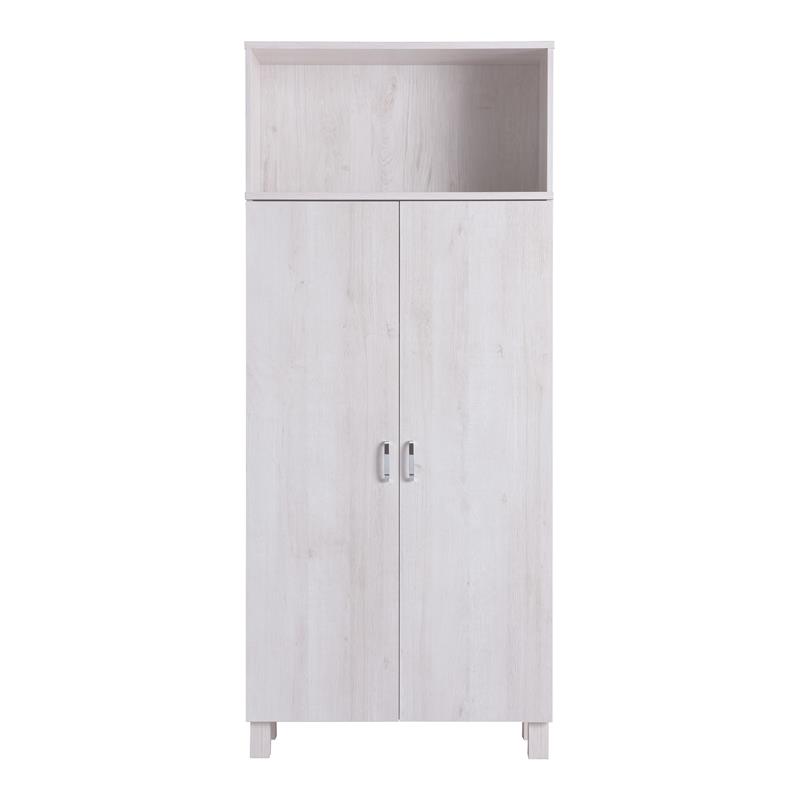 Furniture of America Astro Contemporary Wood 5-Shelf Pantry in White Oak