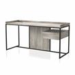 Furniture of America Trela Wood Writing Desk with USB Plug in Light Gray