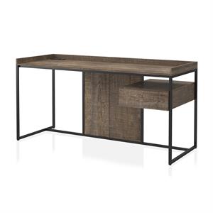 Furniture of America Trela Wood Writing Desk with USB Plug in Oak