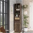 Furniture of America Estel Rustic Wood Multi-Storage TV Tower in Reclaimed Oak