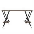 Furniture of America Carti Rustic Wood 2-Shelf Writing Desk in Oak and Gun Metal