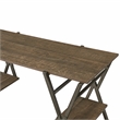 Furniture of America Carti Rustic Wood 2-Shelf Writing Desk in Oak and Gun Metal