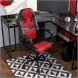 Furniture of America Castro Modern Faux Leather Swivel Gaming Chair in Red