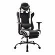 Furniture of America Lilo Modern Faux Leather Adjustable Gaming Chair in White