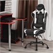 Furniture of America Nosse Faux Leather Swivel Gaming Chair in White and Black