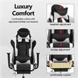Furniture of America Nosse Faux Leather Swivel Gaming Chair in White and Black