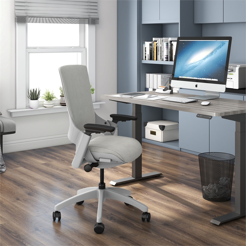 Furniture of America Nauta Mesh and Metal Adjustable Office Chair in Gray