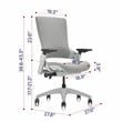 Furniture of America Nauta Mesh and Metal Adjustable Office Chair in Gray