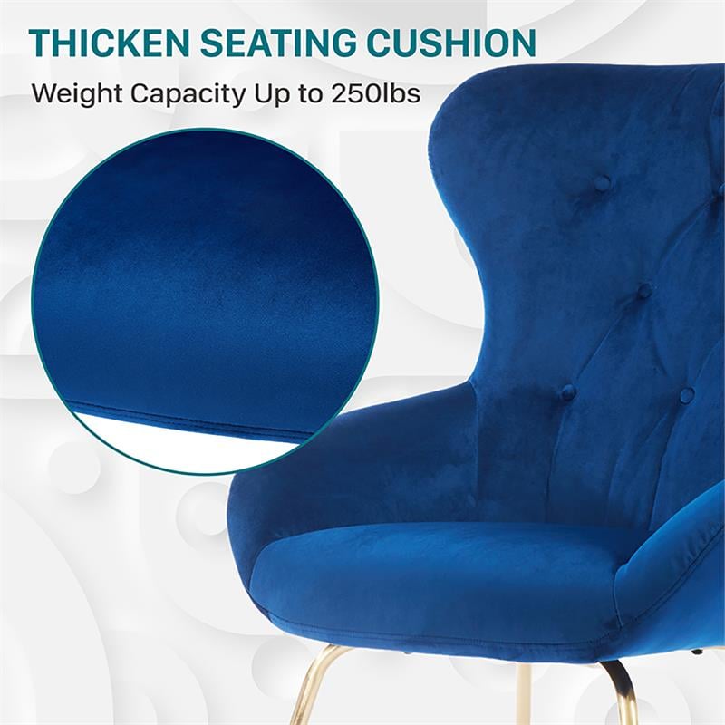 Furniture of America Izus Modern Fabric Tufted Accent Chair in Blue