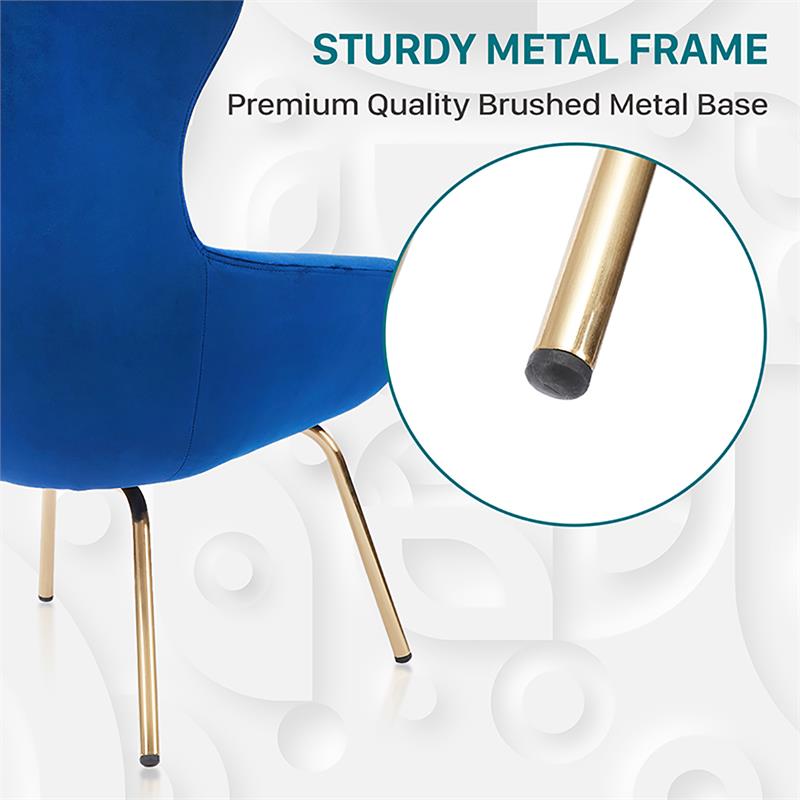 Furniture of America Izus Modern Fabric Tufted Accent Chair in Blue