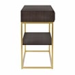 Furniture of America Giffore Metal 1-Shelf Console Table in Walnut
