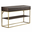 Furniture of America Giffore Metal 1-Shelf Console Table in Walnut