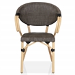 Furniture of America Borda Aluminum Patio Arm Chair in Brown (Set of 2)