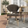 Furniture of America Borda Aluminum Patio Arm Chair in Brown (Set of 2)